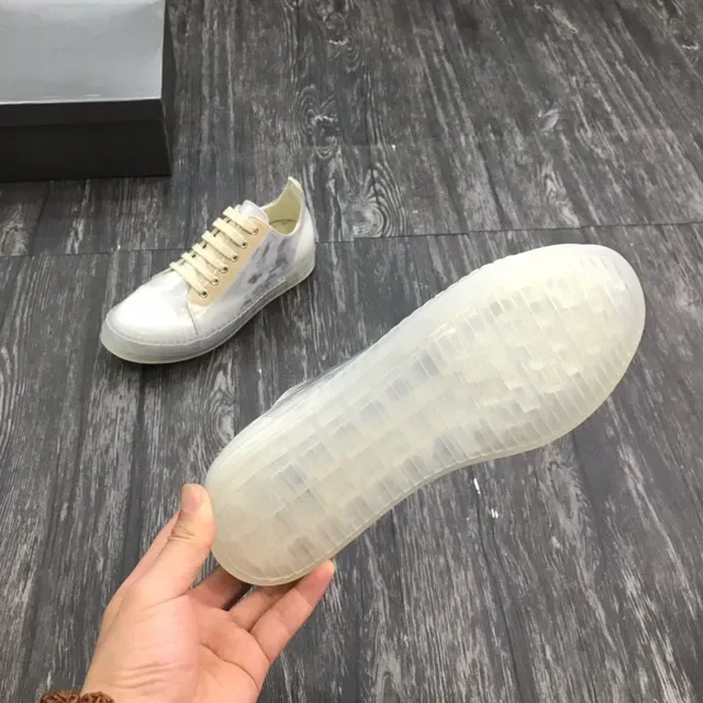 Transparent Glossy Upper Beige Accent Low-Top Lifestyle Sneakers 2