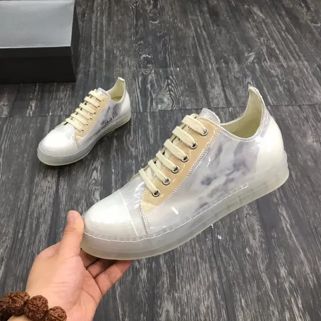 Transparent Glossy Upper Beige Accent Low-Top Lifestyle Sneakers 4