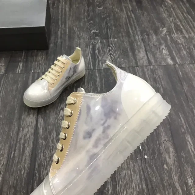 Transparent Glossy Upper Beige Accent Low-Top Lifestyle Sneakers 6