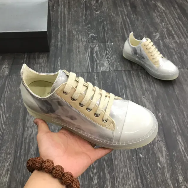 Transparent Glossy Upper Beige Accent Low-Top Lifestyle Sneakers 8