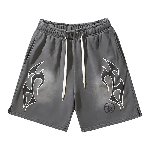 Tribal Flame Graphic Drawstring Shorts 6