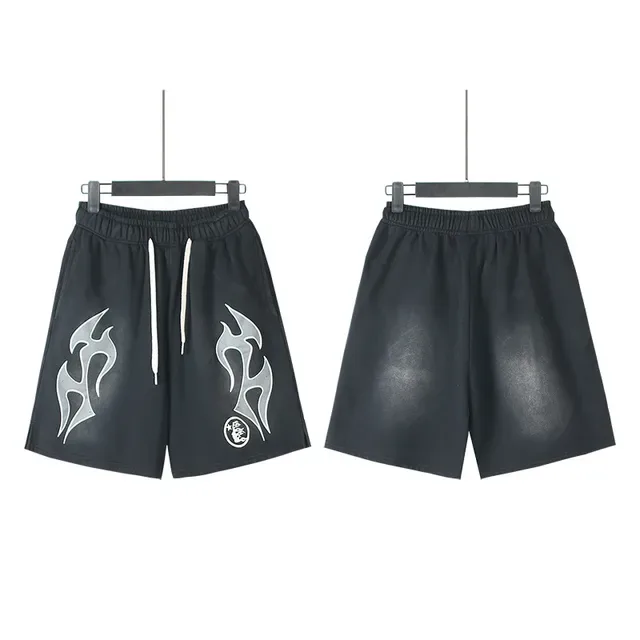 Tribal Flame Graphic Drawstring Shorts 9