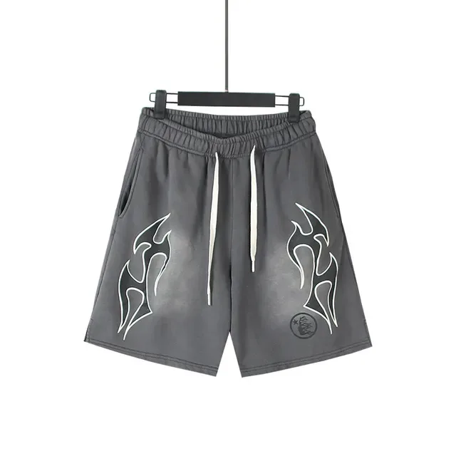 Tribal Flame Graphic Drawstring Shorts 16