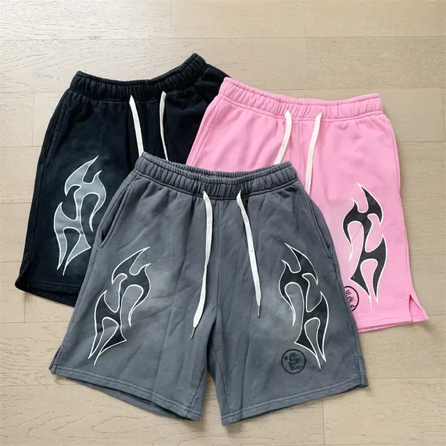 Tribal Flame Graphic Drawstring Shorts 18