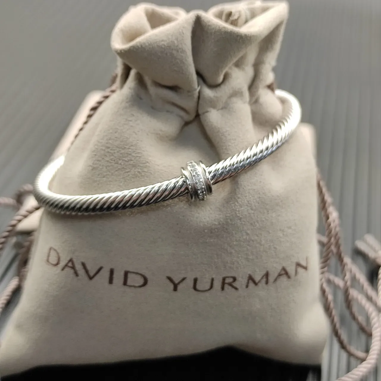 Twisted Cable Diamond-Accent Open Cuff Bracelet 3