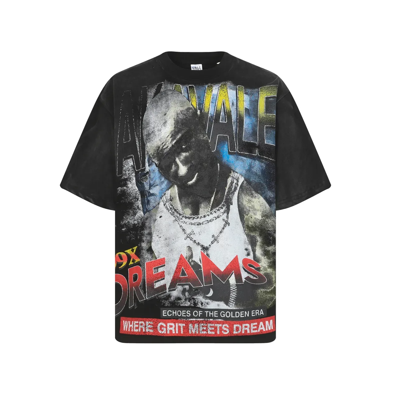 Vale Oversized Distressed Graphic Portrait T-Shirt 5