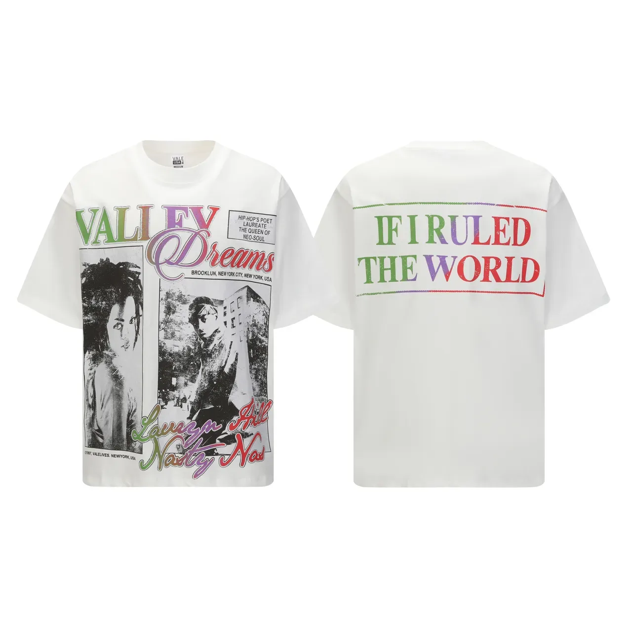 Vale Valley Dreams Multicolor Graphic Oversized T-Shirt 1