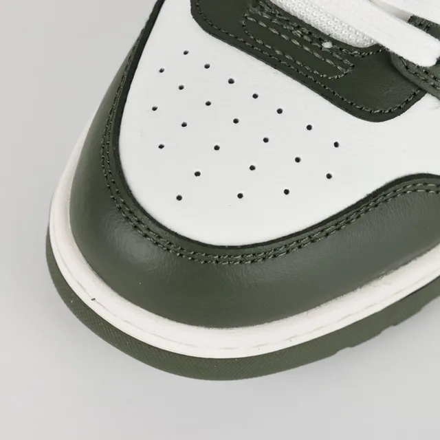 White and Army Green Arrow Logo Low-Top Lifestyle Sneakers 5