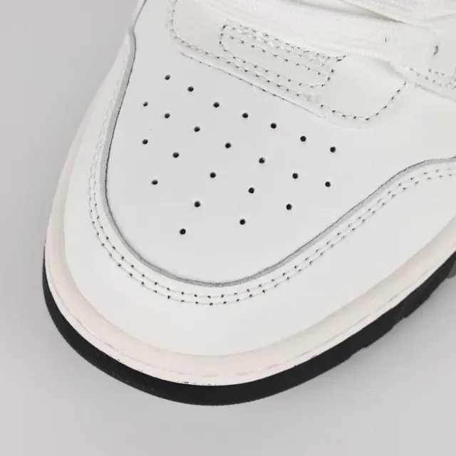 White and Black Arrow Logo Lifestyle Sneaker 5