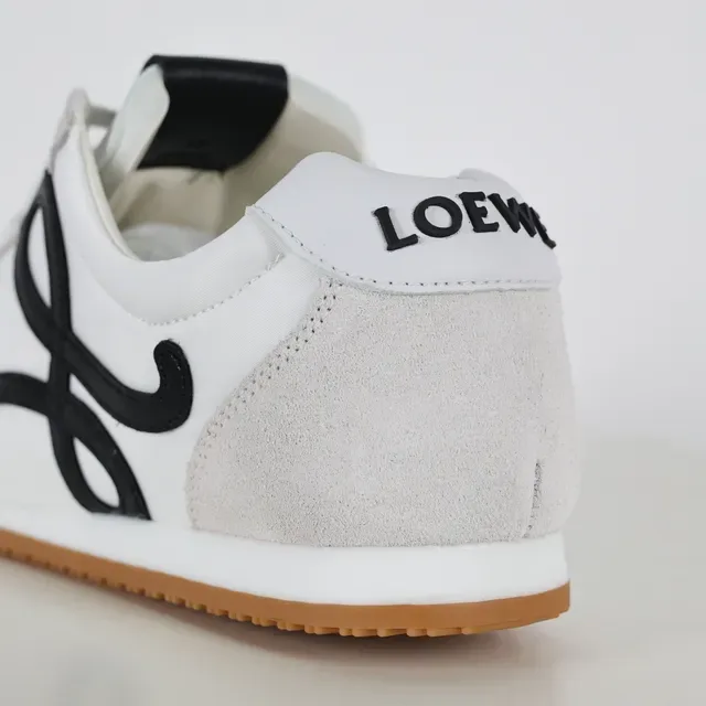 White and Black Script Logo Lifestyle Sneakers 4