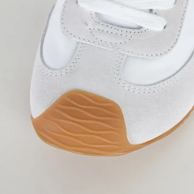 White and Black Script Logo Lifestyle Sneakers 5