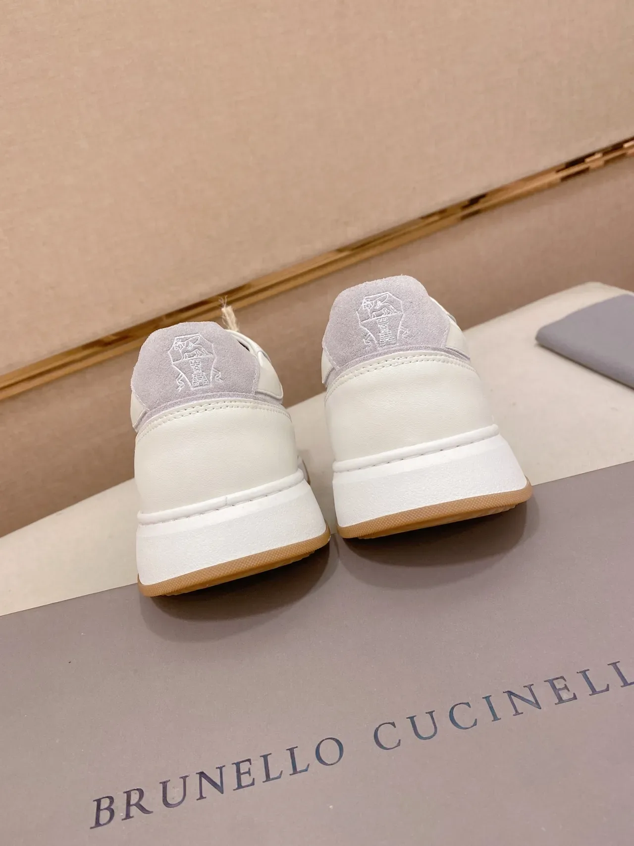 White and Lavender Suede Leather Low-Top Lifestyle Sneaker 3