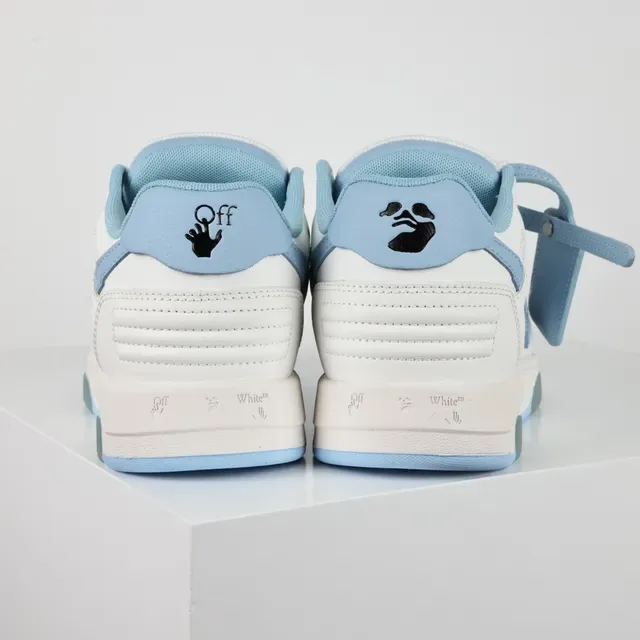 White and Light Blue Arrow Logo Lifestyle Sneakers 8
