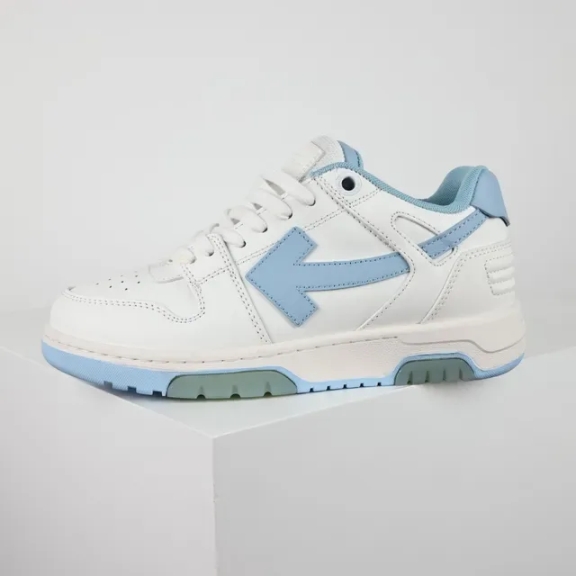 White and Light Blue Arrow Logo Lifestyle Sneakers 9