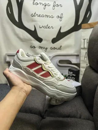 White and Purple Three-Stripe Lifestyle Sneakers 15