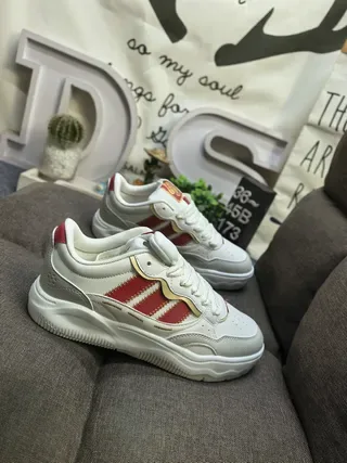 White and Purple Three-Stripe Lifestyle Sneakers 19