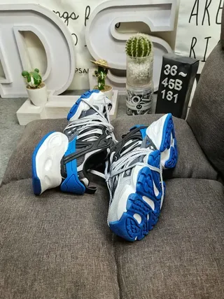 White Black and Blue Chunky Sneakers 6