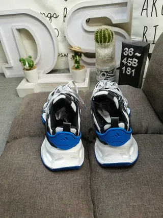 White Black and Blue Chunky Sneakers 8