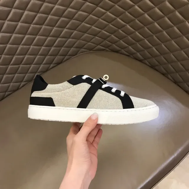 White Black Mesh Upper Synthetic Strap Sneakers 5