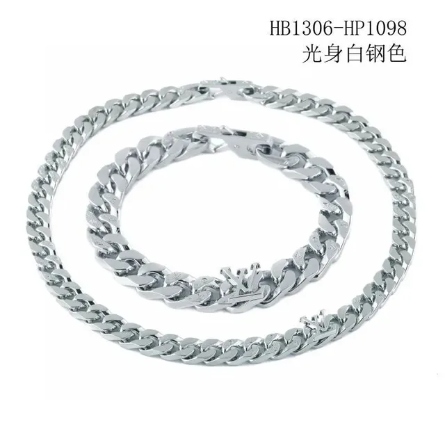 White Blue Curb-Link Chain Enamel Inlay Necklace 5