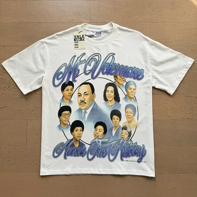 White Blue Graphic Tee Crew Neck T-Shirt 5