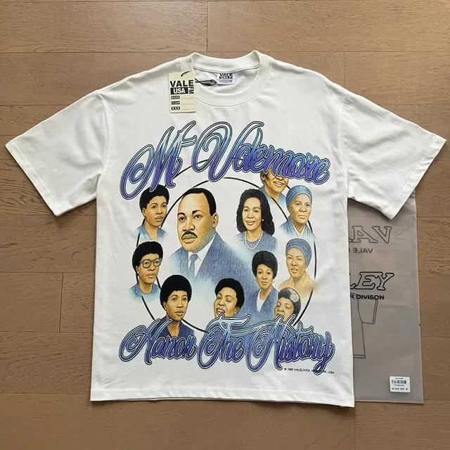 White Blue Graphic Tee Crew Neck T-Shirt 6