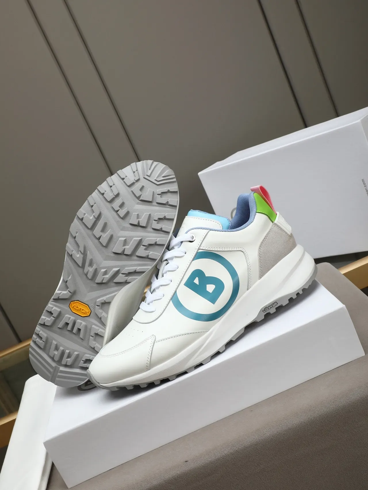 White Blue Low-Top Lace-Up Multi-Panel Upper Sneakers 5