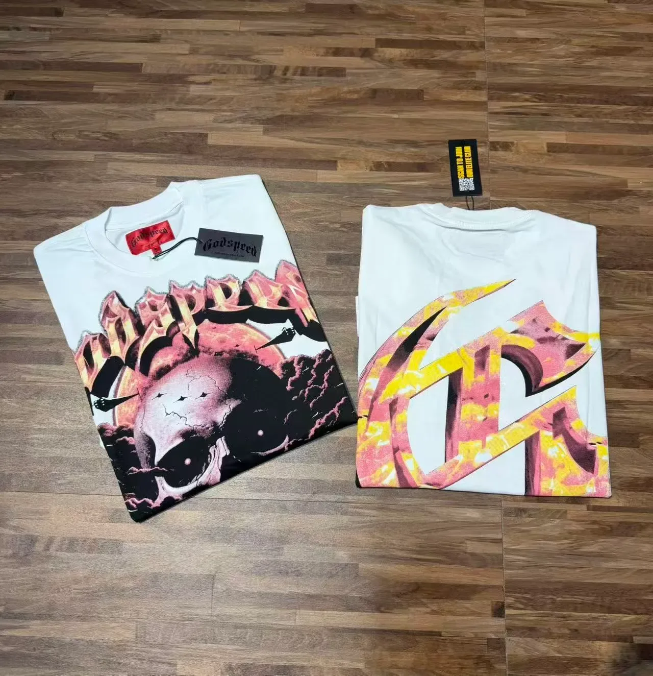 White Graphic-Print Oversized Double-Sided T-Shirt 4