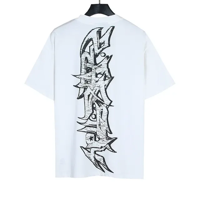 White Graphic-Print Oversized T-Shirt 3