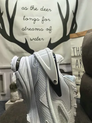 White Gray Sole Layered Mesh And Synthetic Upper Chunky Sneakers 4