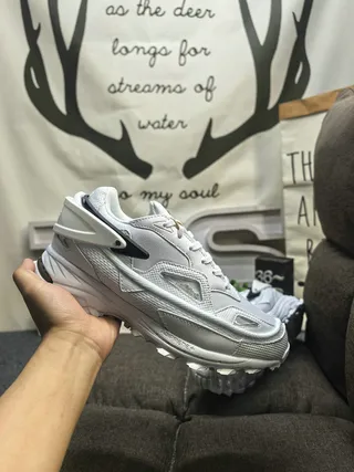 White Gray Sole Layered Mesh And Synthetic Upper Chunky Sneakers 6