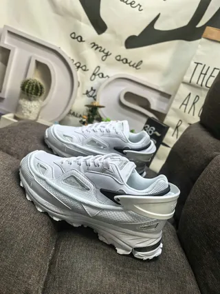 White Gray Sole Layered Mesh And Synthetic Upper Chunky Sneakers 7