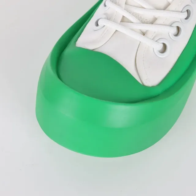 White Green High-Top Canvas Upper Sneakers 5