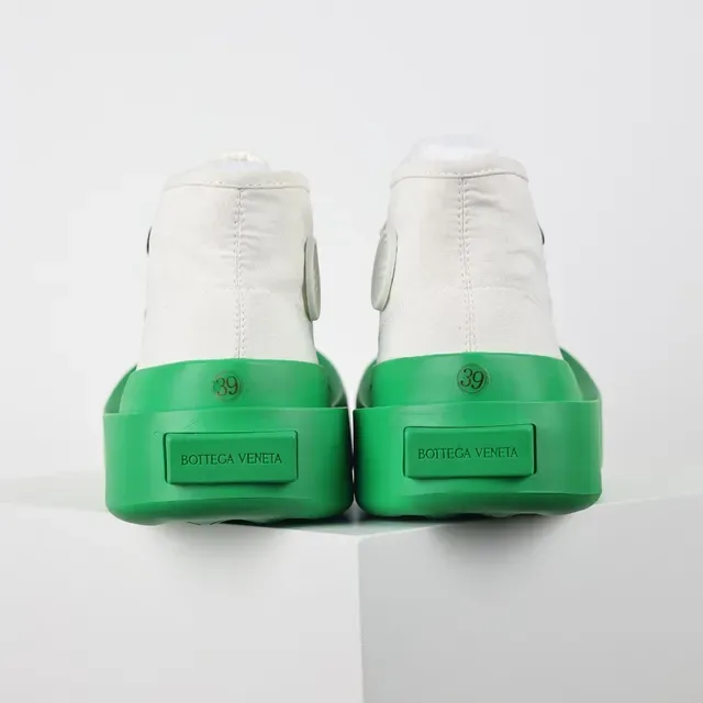 White Green High-Top Canvas Upper Sneakers 8