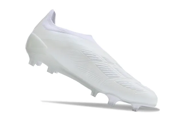 White Low-Cut Sock-Fit Firm-Ground Soccer Shoes 2