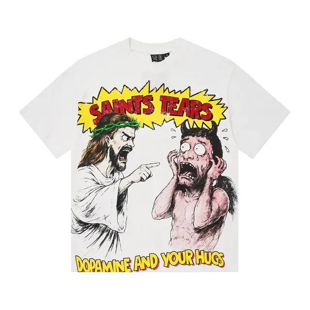 White Oversized Double-Sided Graphic Print T-Shirt 3