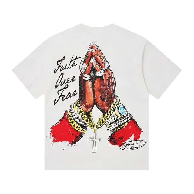 White Oversized Double-Sided Graphic Print T-Shirt 4