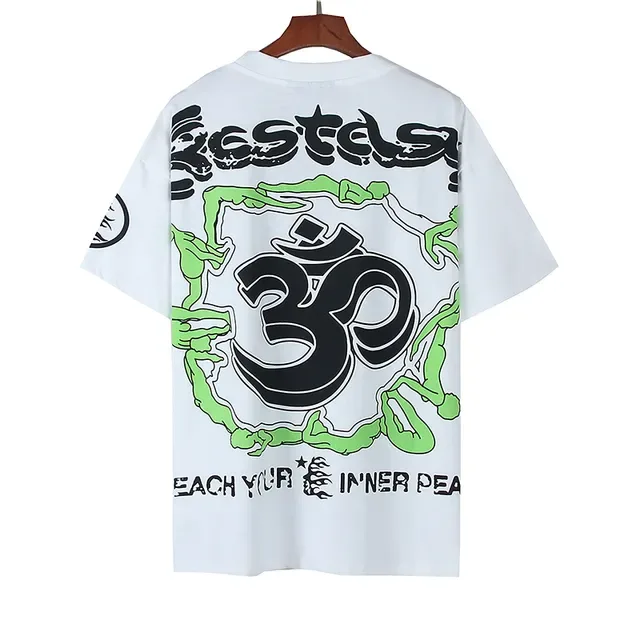 White Oversized Double-Sided Graphic Print T-Shirt 3