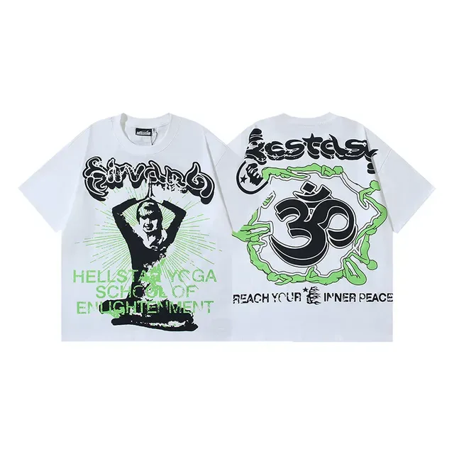 White Oversized Double-Sided Graphic Print T-Shirt 4