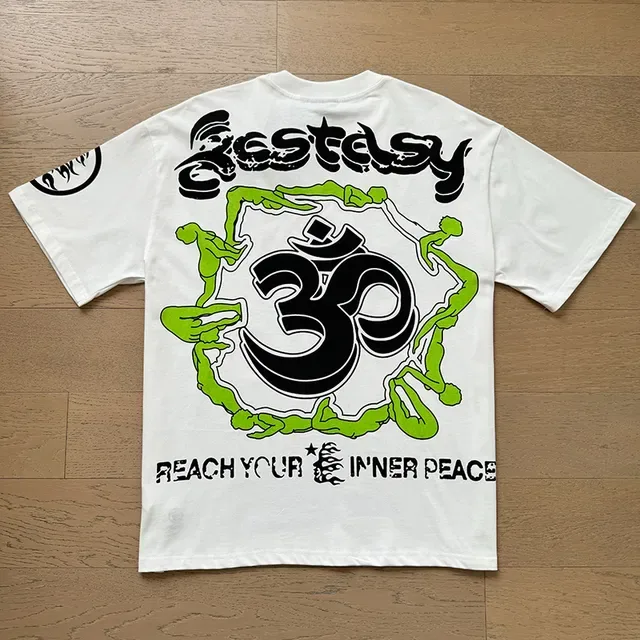 White Oversized Double-Sided Graphic Print T-Shirt 11