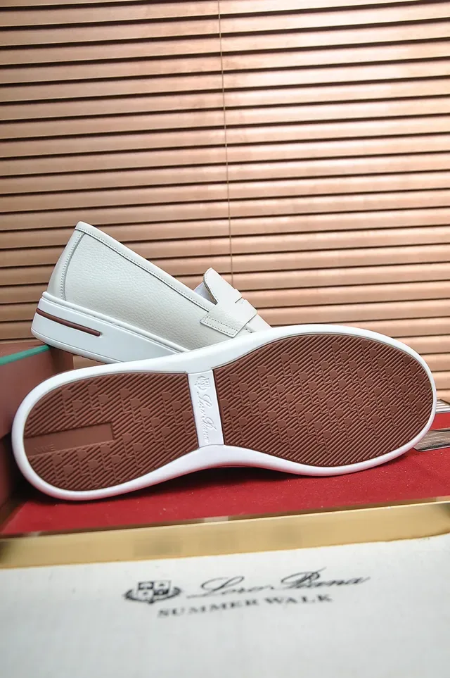 White Pebbled Leather Platform Loafer 3