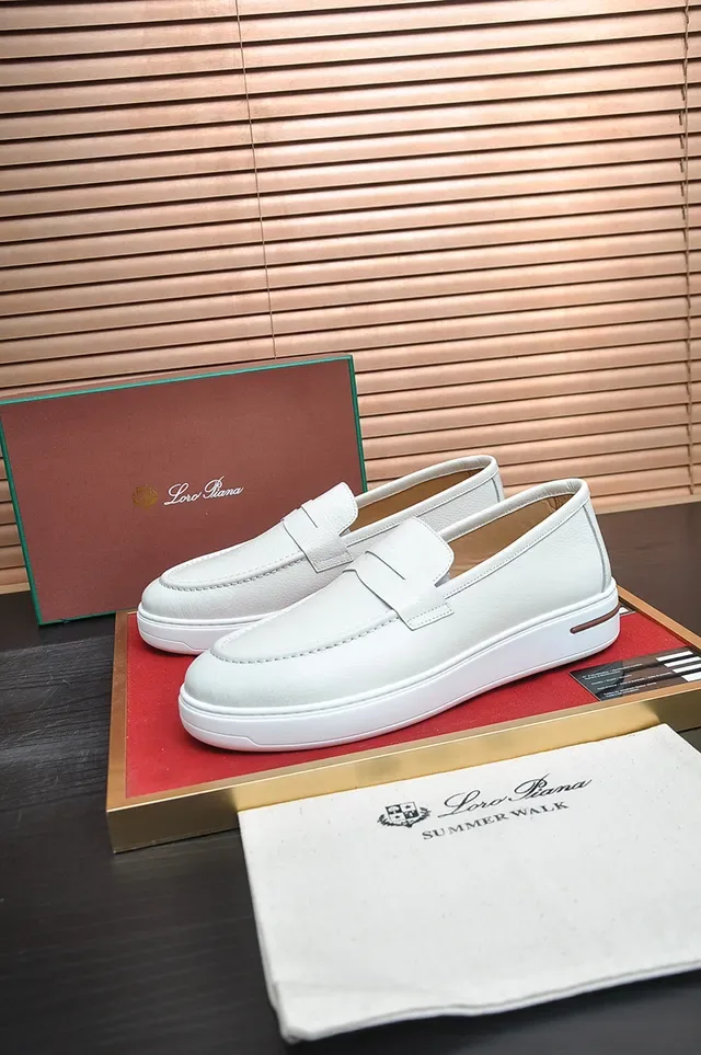 White Pebbled Leather Platform Loafer 4