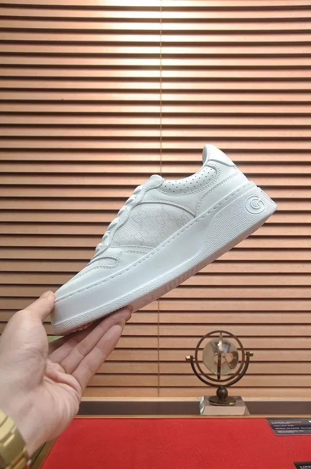 White Platform Sole Perforated Heel Tab Sneakers 5