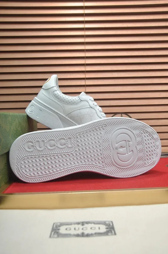 White Platform Sole Perforated Heel Tab Sneakers 7
