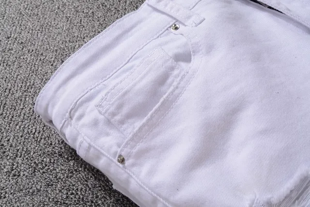 White Slim-Fit Denim Jeans 2