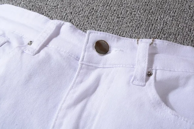 White Slim-Fit Denim Jeans 6