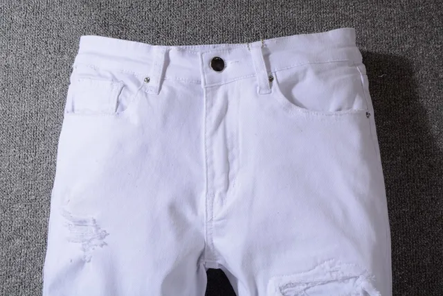 White Slim-Fit Denim Jeans 7