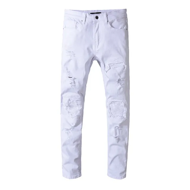 White Slim-Fit Denim Jeans 8