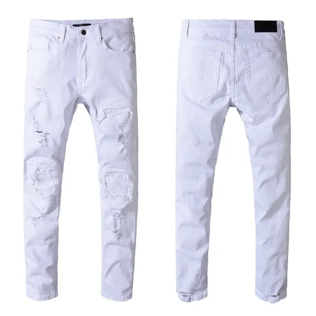 White Slim-Fit Denim Jeans 10