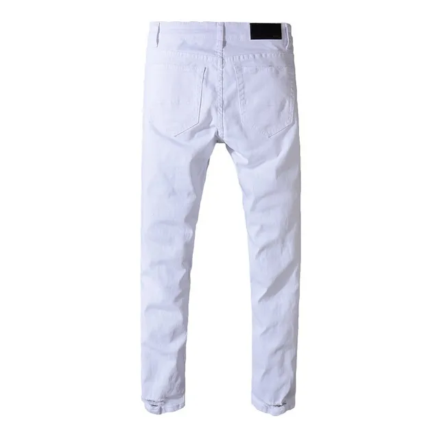 White Slim-Fit Denim Jeans 15